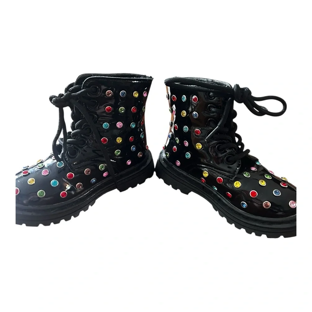 Lola + the boys rainbow crystal boots toddler 9 (25) Run a size Small - Picture 6 of 10